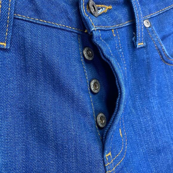 NAKED & FAMOUS Super Skinny Guy Jeans Mens 31 Japanese Denim Blue Button Fly - Picture 7 of 12